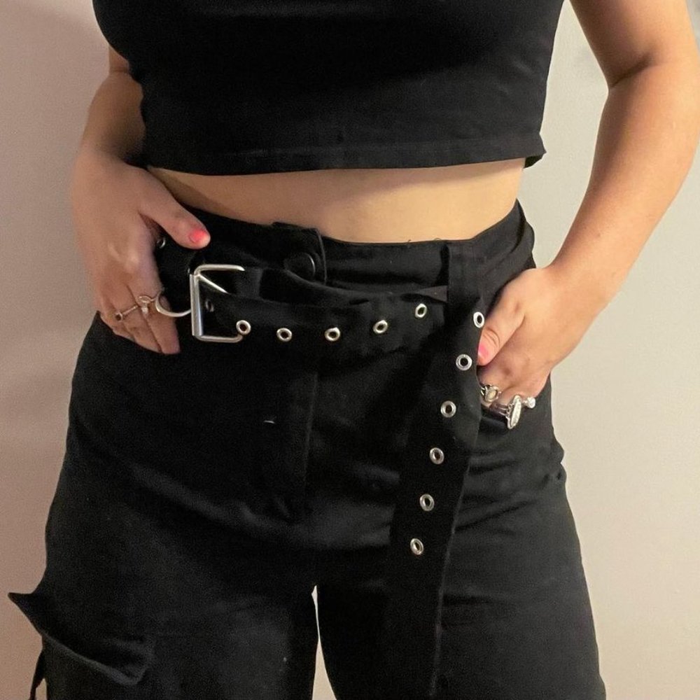 Forever21 Black Cargo Pants w/ Belt